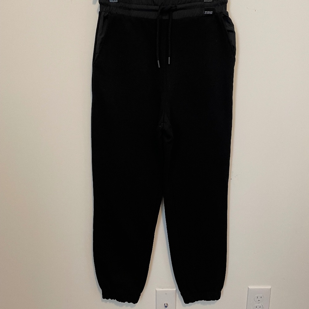 Zara black cotton blend drawstring jogger pull on pants
